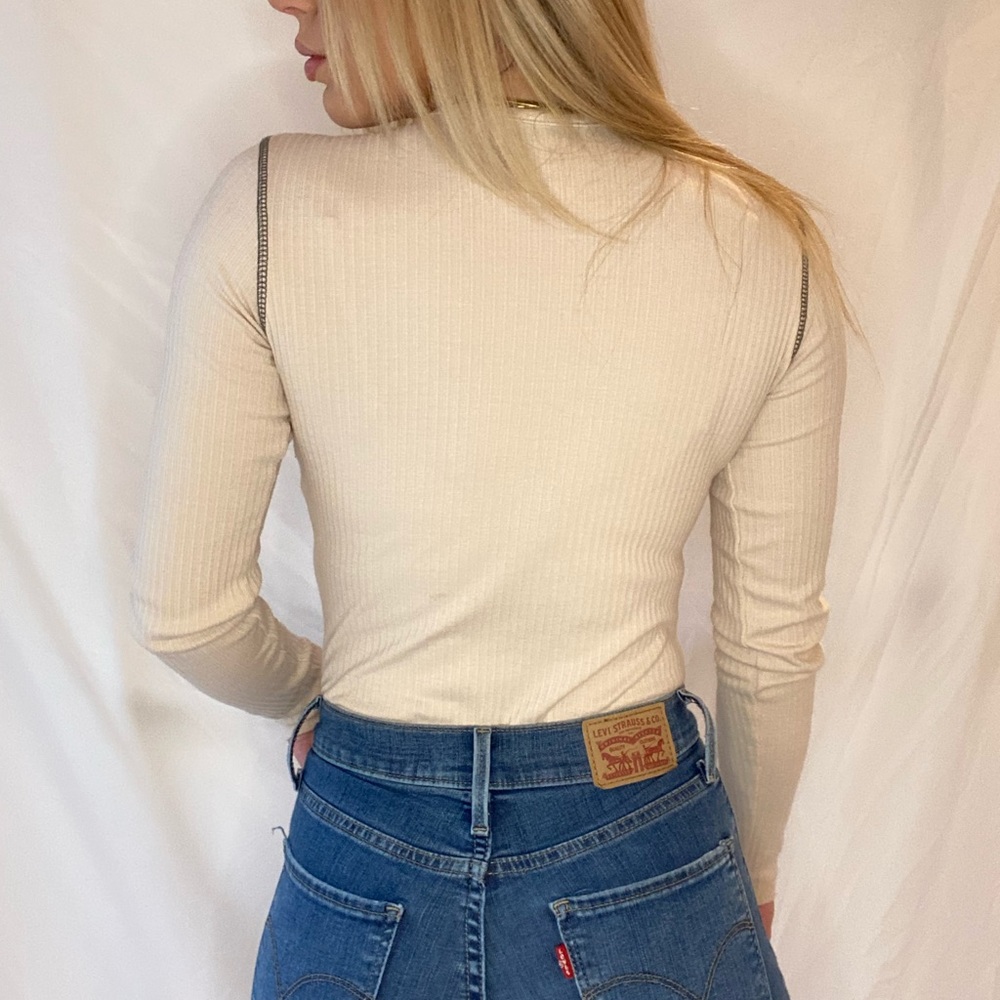 Contrast stitching bodysuit